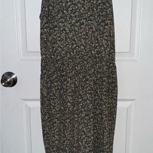 Prana Olive Green Floral Maxi Skirt